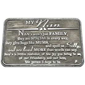 Nan Sentimental Metal Wallet or Purse Keepsake Card Gift - Cute Gift Set From Grand Daughter Grand Son