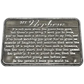 Nephew Sentimental Metal Wallet or Purse Keepsake Card Gift - Cute Thoughtful Gift Set From Aunt Auntie Uncle