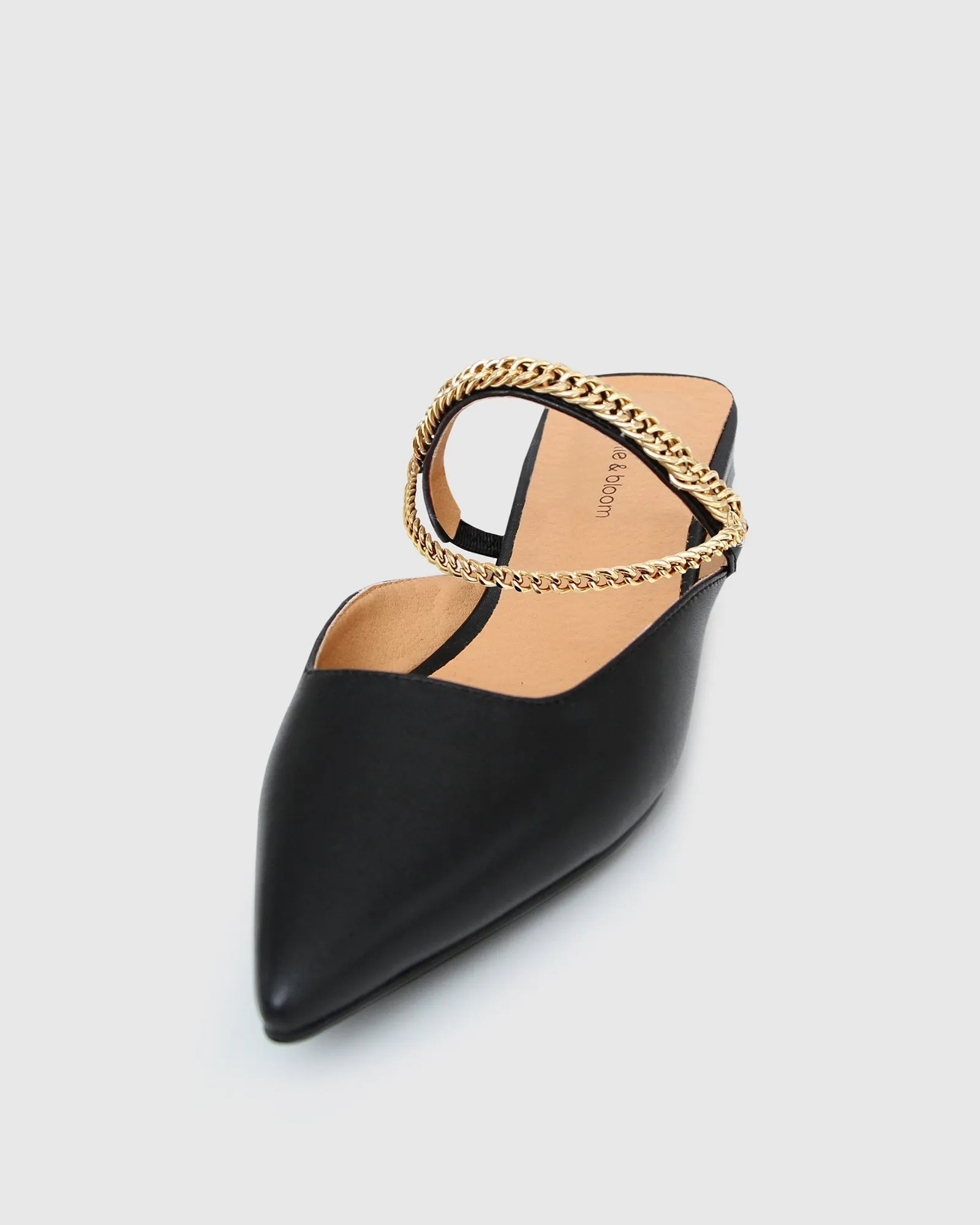 On The Go Leather Flat - Black