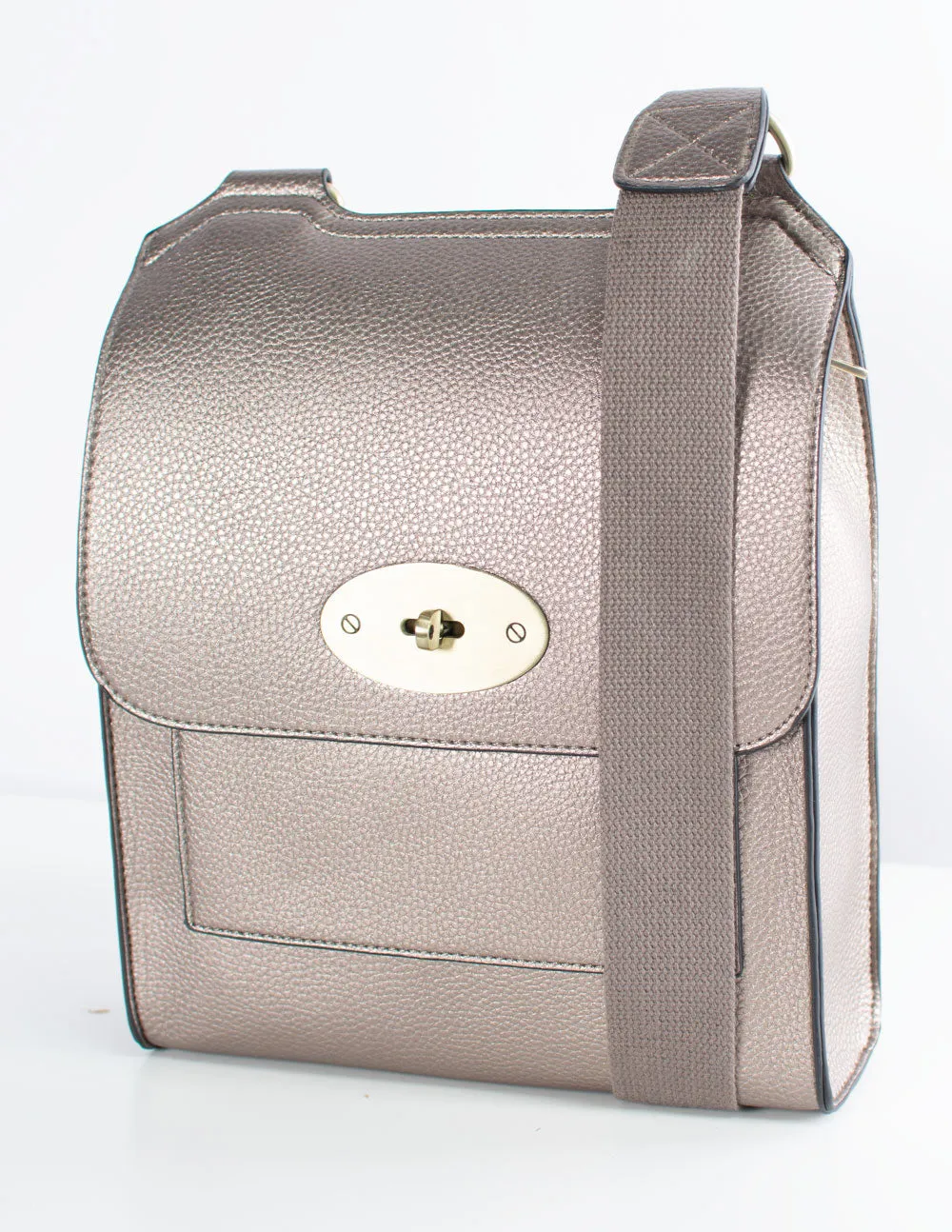 Pewter Messenger Bag