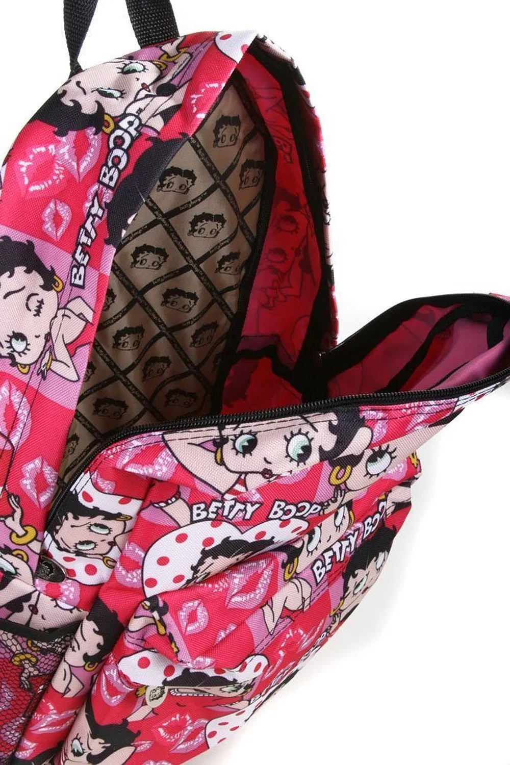 Pink Lips Betty Boop All Over Print Backpack