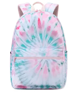 Pink Spiral Swirl Tie Dye School Bag Backpack