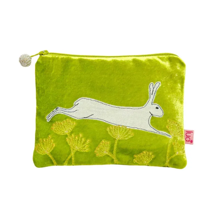 PU269 Lime Leaping Hare Purse By Lua