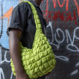 QUILTED LARGE CAPACITY HOBO GREEN