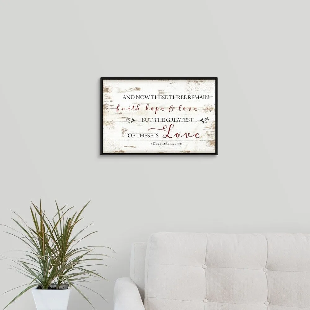 "1 Corinthians 1313" Black Float Frame Canvas Art