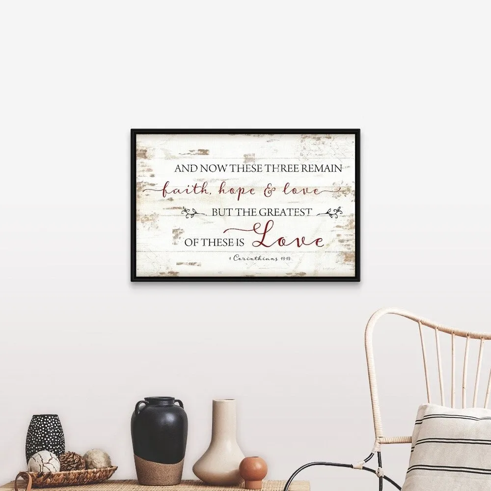 "1 Corinthians 1313" Black Float Frame Canvas Art