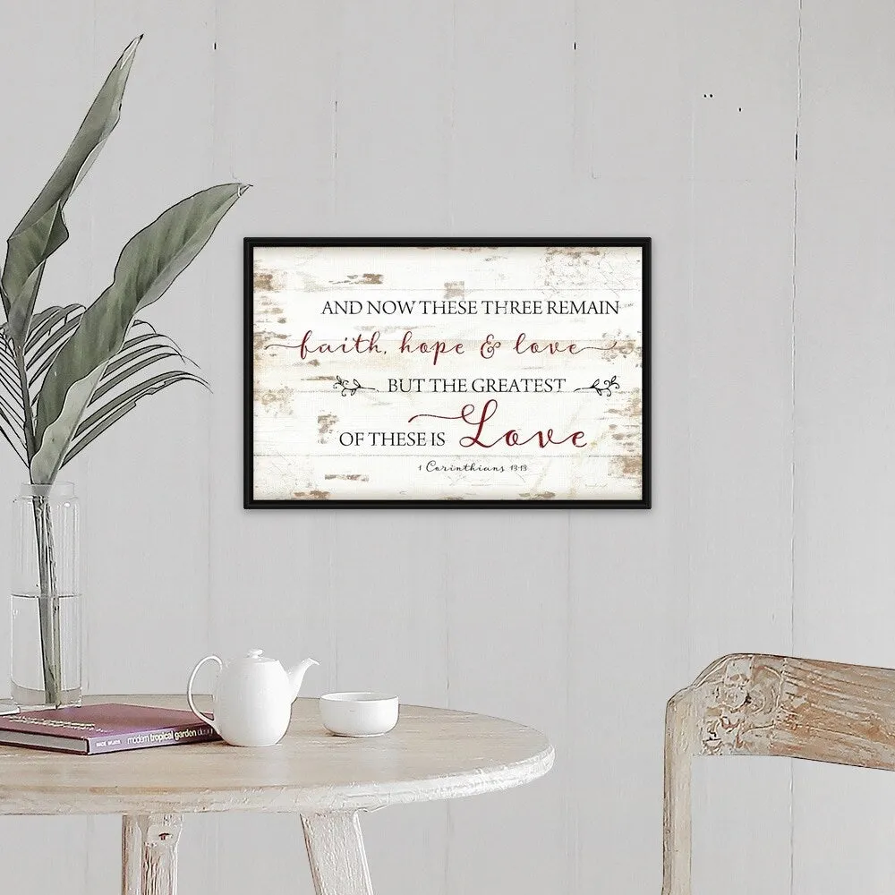 "1 Corinthians 1313" Black Float Frame Canvas Art