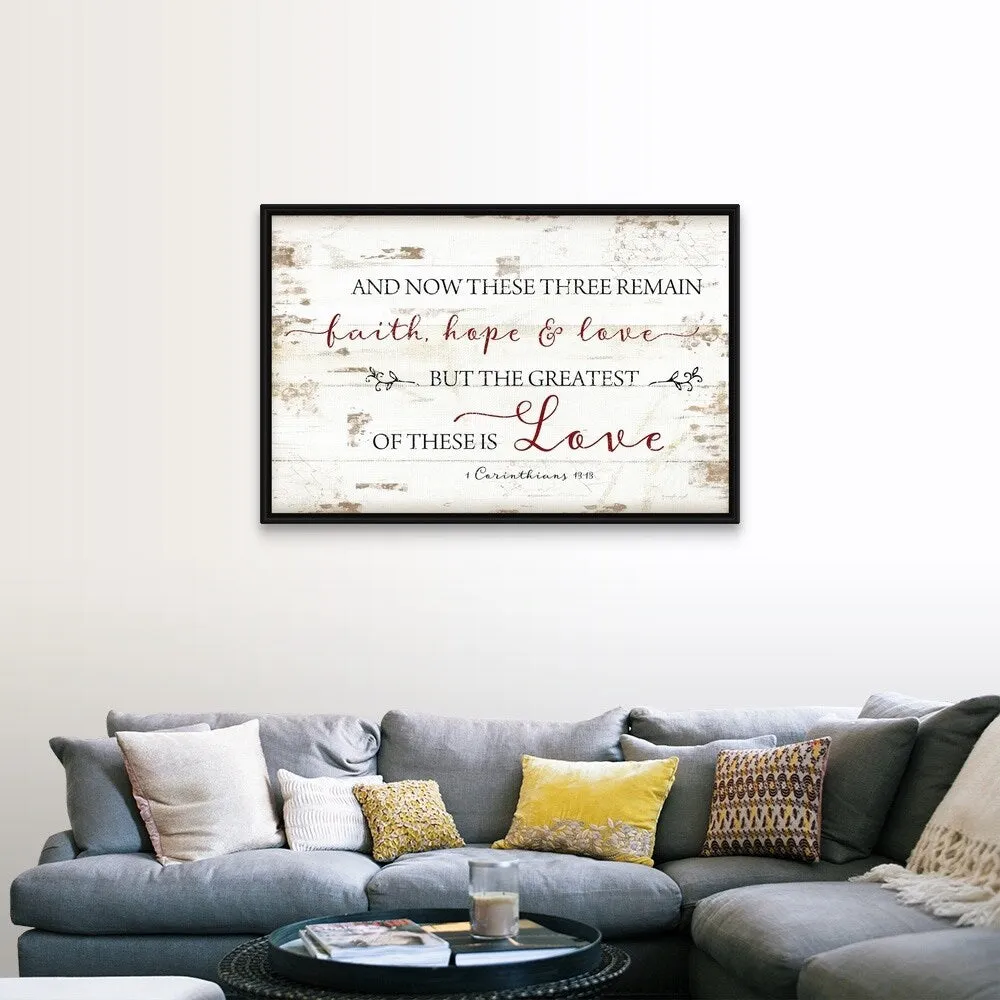 "1 Corinthians 1313" Black Float Frame Canvas Art