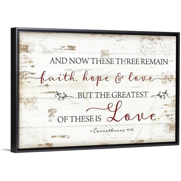 "1 Corinthians 1313" Black Float Frame Canvas Art