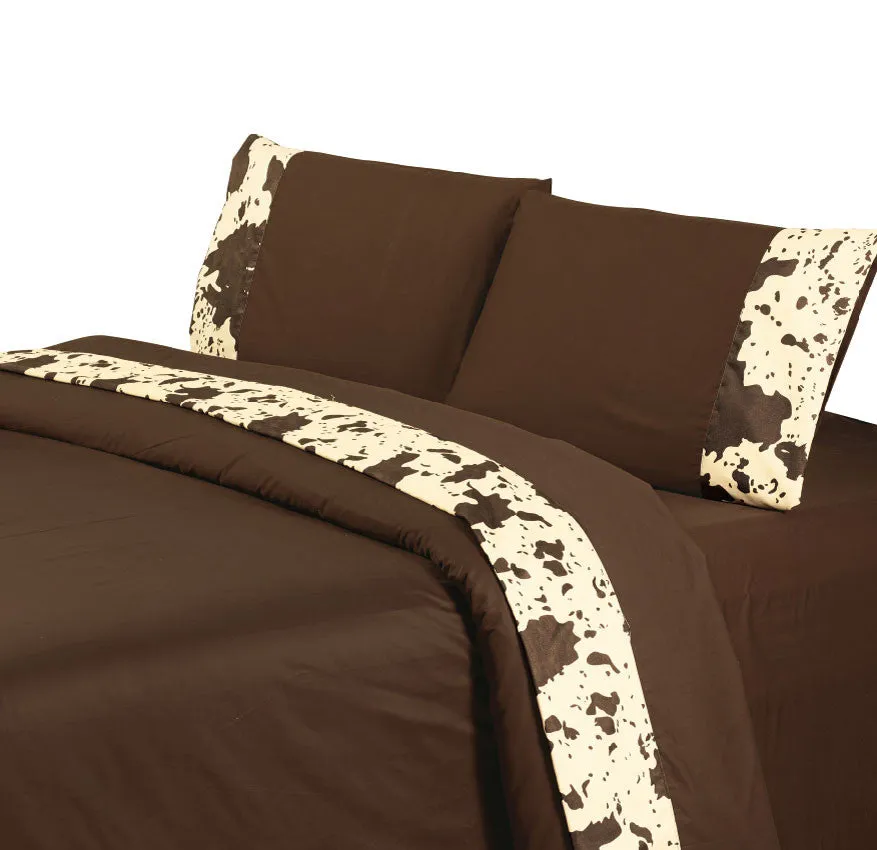 "Cowhide Chocolate" Western Sheet Set - Full