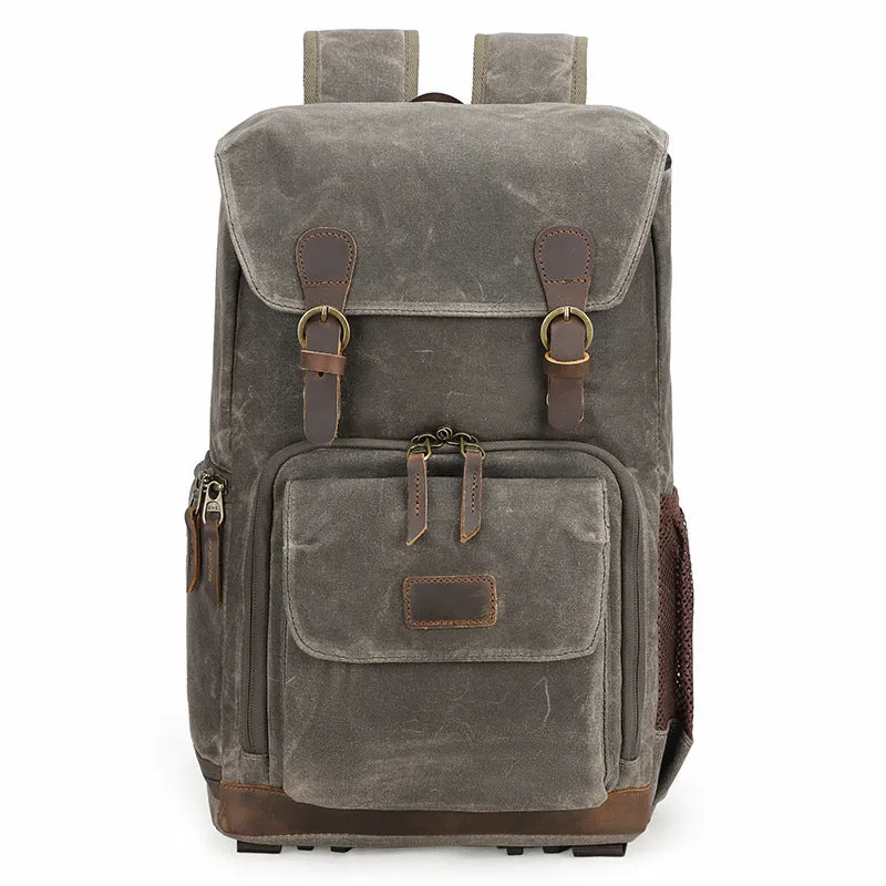 Retro Canvas DSLR Camera Backpack Waterproof Canvas Travel Backpack Unsiex Laptop Backpack QSM2279