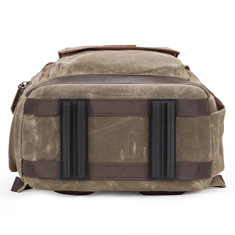 Retro Canvas DSLR Camera Backpack Waterproof Canvas Travel Backpack Unsiex Laptop Backpack QSM2279