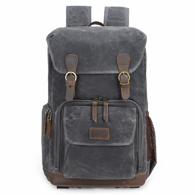 Retro Canvas DSLR Camera Backpack Waterproof Canvas Travel Backpack Unsiex Laptop Backpack QSM2279