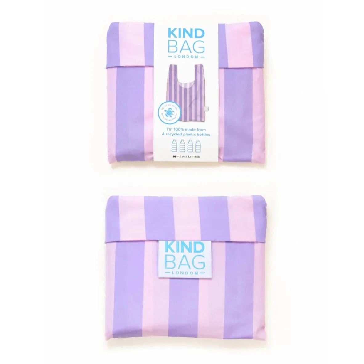 Reusable Mini Grocery Bag | Purple Stripes