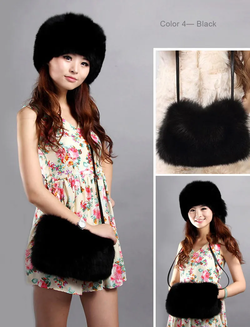 Shoulder Bag Real Fox Fur Bag Raccoon Fur Lamb Fur Handbag Totes FS14401