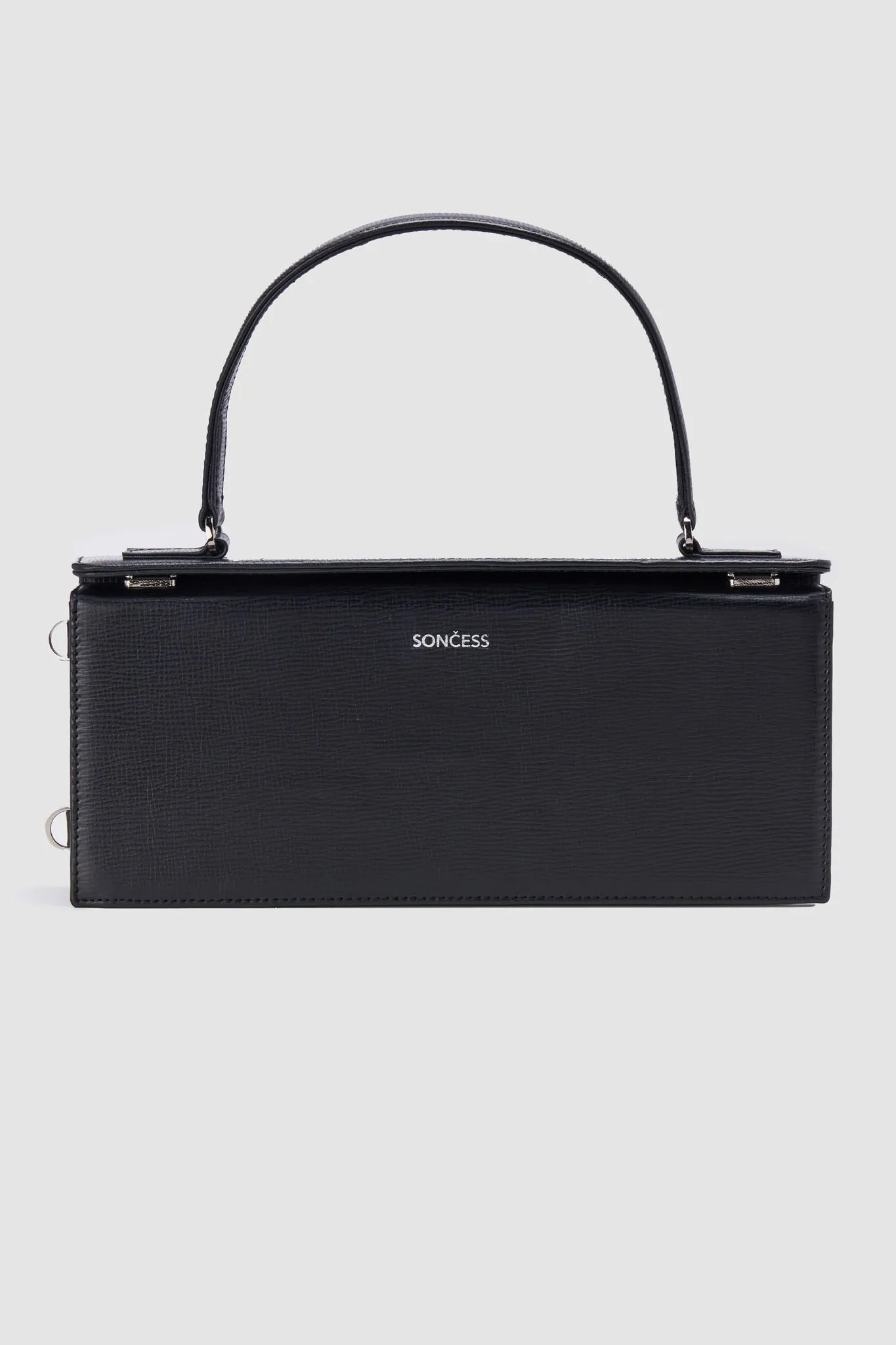 Structured rectangle shoulder bag in black