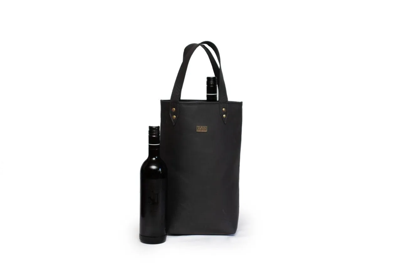 Tan Leather Goods - Vinot Wine Bag | Black