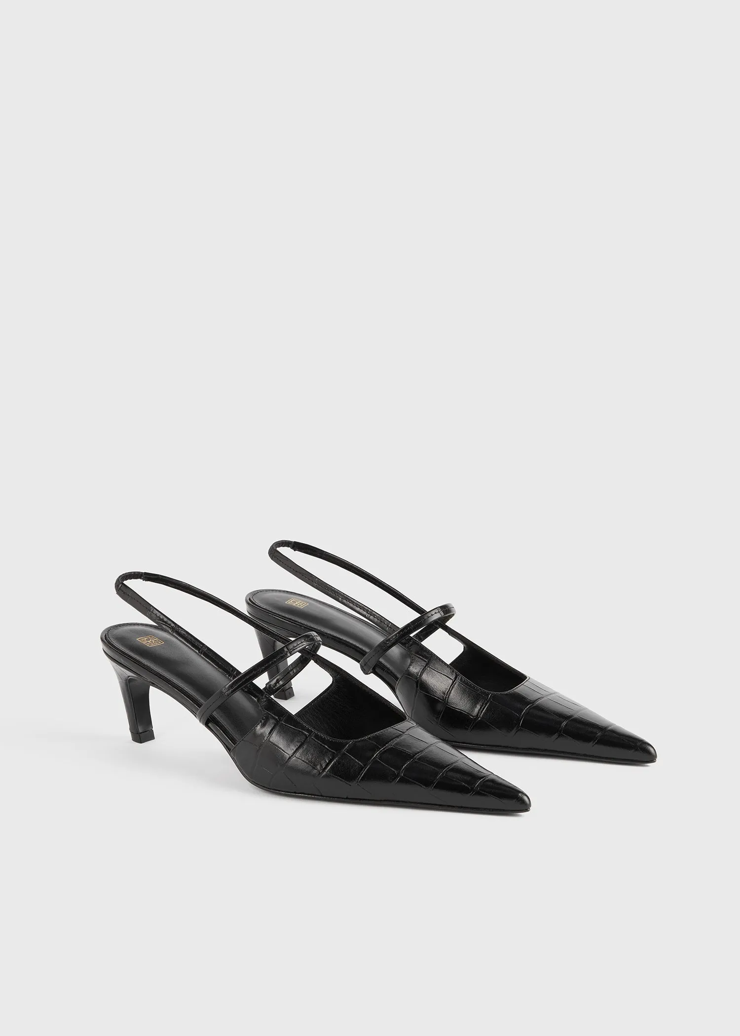 The Sharp Slingback black croco