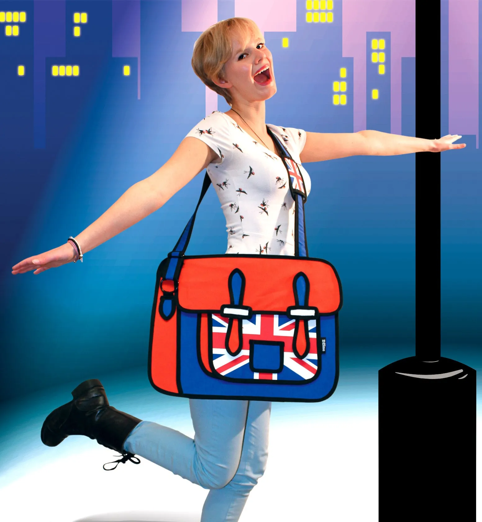 Union Jack Cartoon Messenger Bag