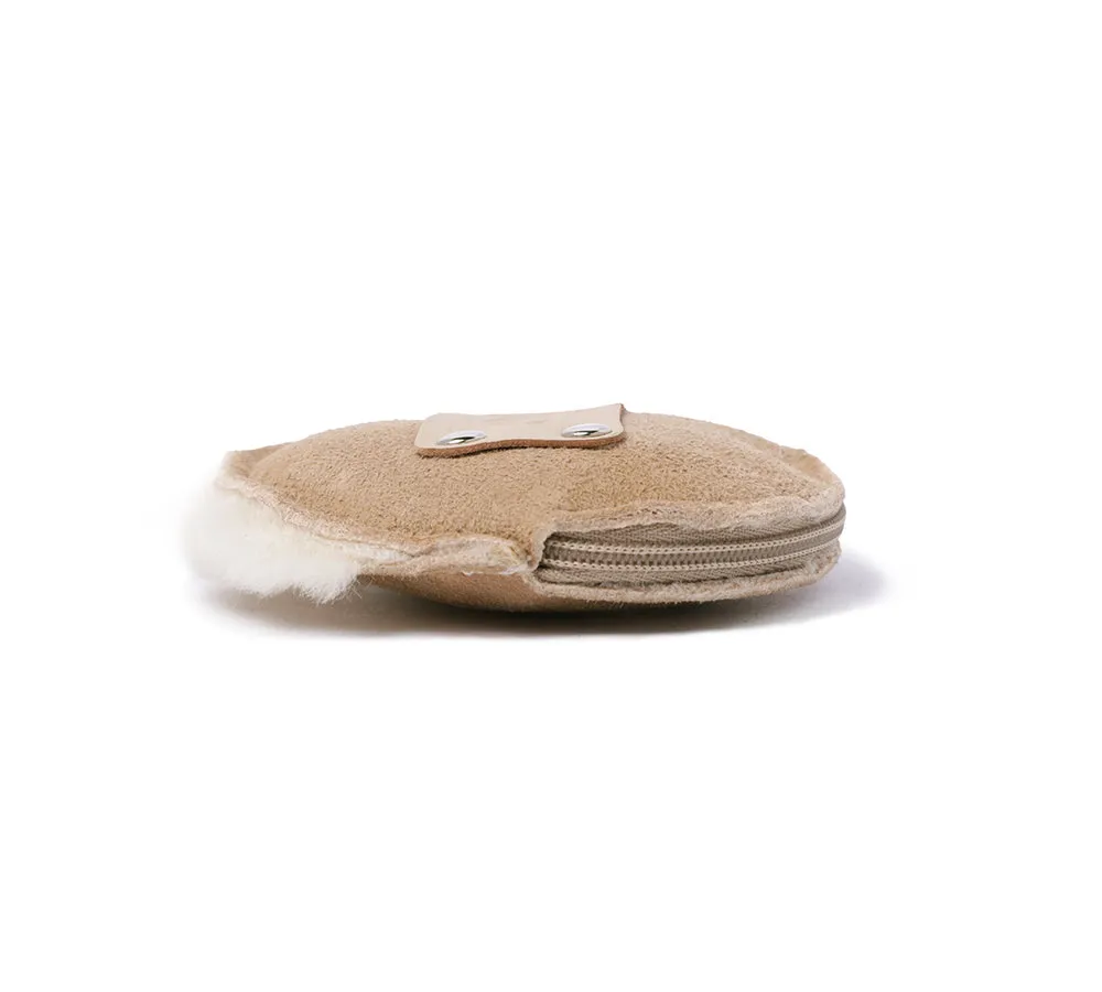 Urban UGG® Sheepskin Wool Fluffy Round Zip Purse