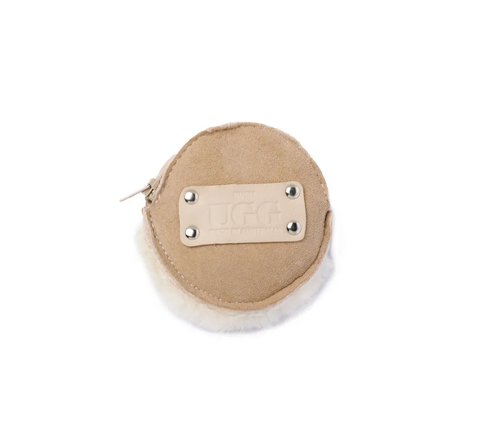 Urban UGG® Sheepskin Wool Fluffy Round Zip Purse