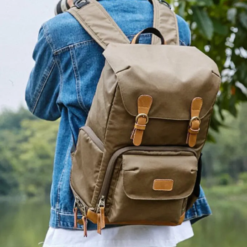 Waterproof Canvas DSLR Camera Backpack Canvas Camera Backpack Men Travel Backpack