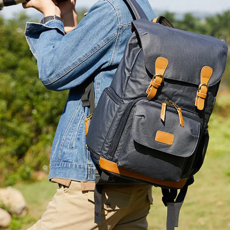 Waterproof Canvas DSLR Camera Backpack Canvas Camera Backpack Men Travel Backpack