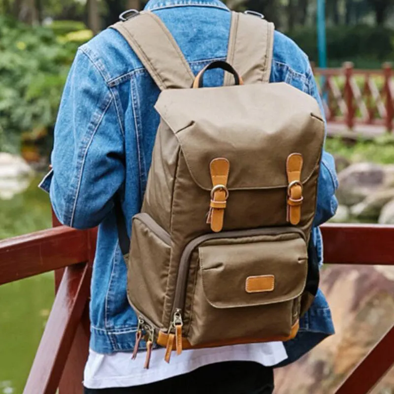 Waterproof Canvas DSLR Camera Backpack Canvas Camera Backpack Men Travel Backpack